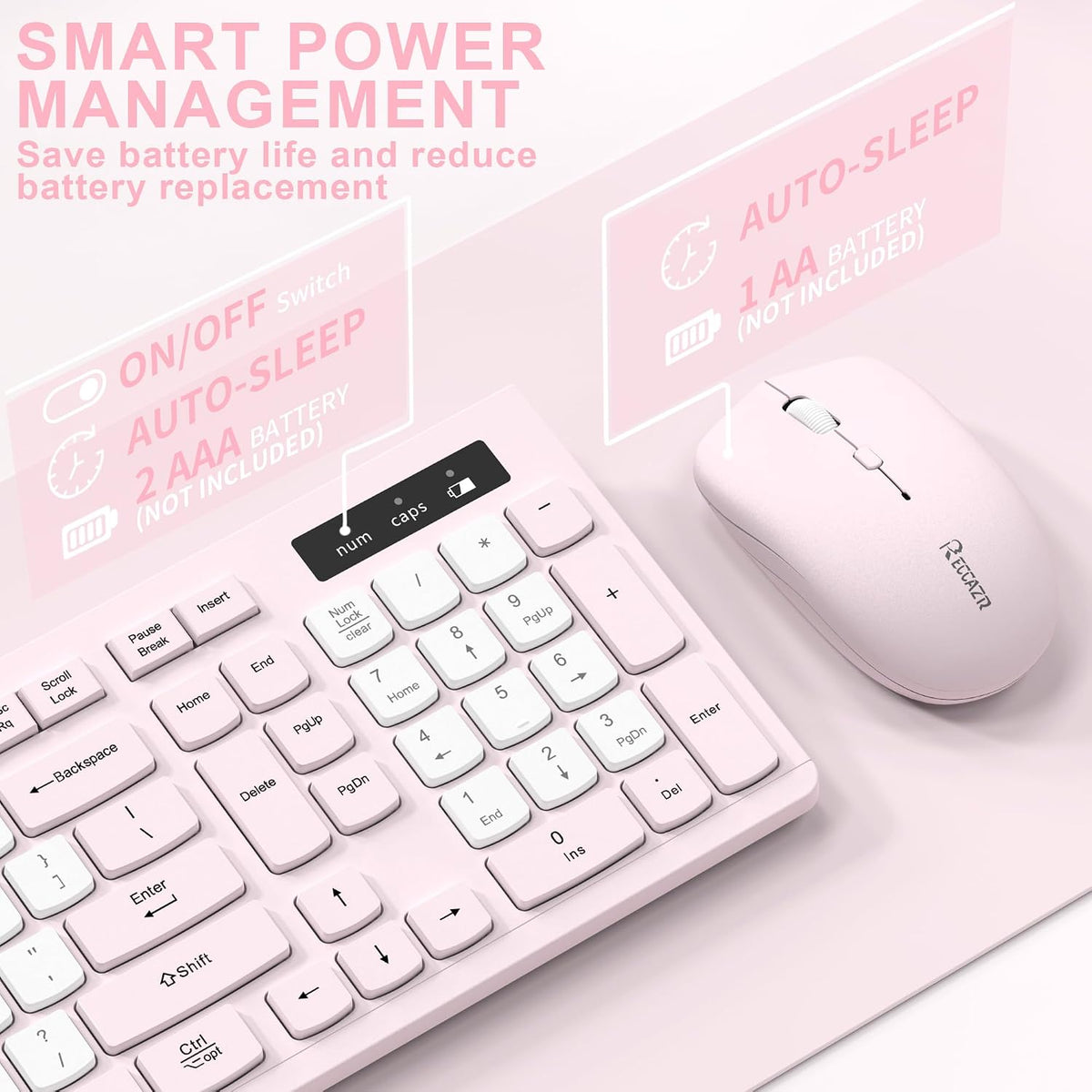 Teclado inalámbrico y mouse combinado silencioso para oficina y hog...