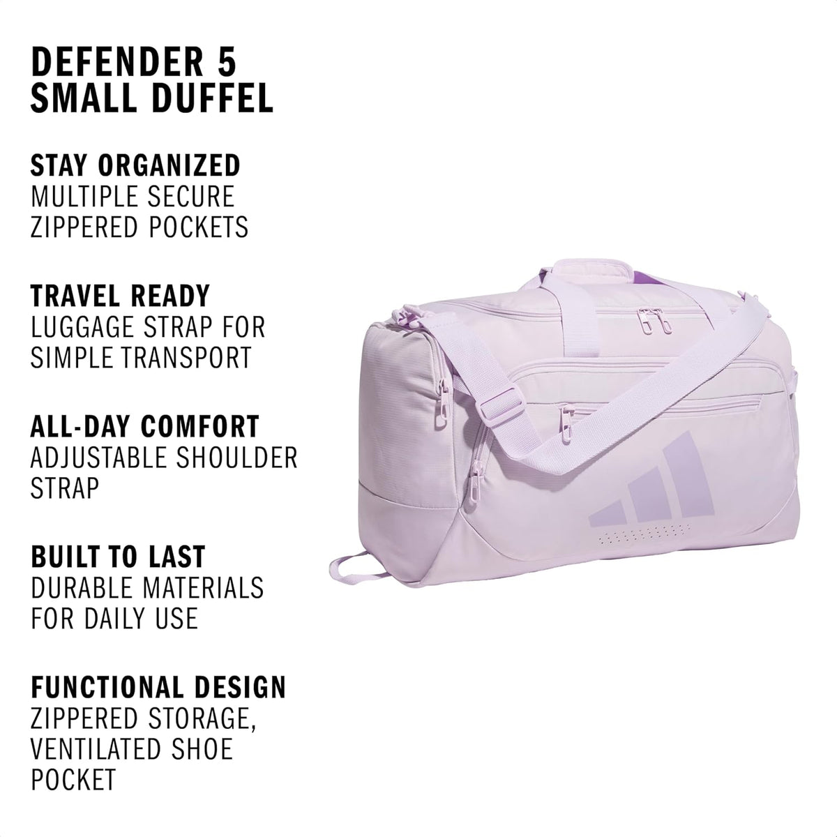 adidas Defender - Bolsa de deporte, color lavanda hielo\/morado cir...