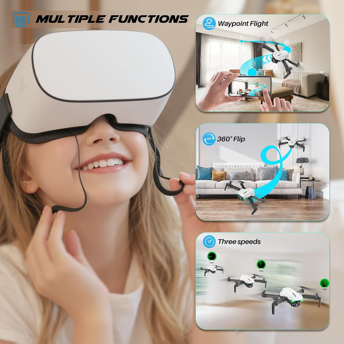 SIMREX Dron con cámara para niños principiantes y adultos \u2013 Cu...