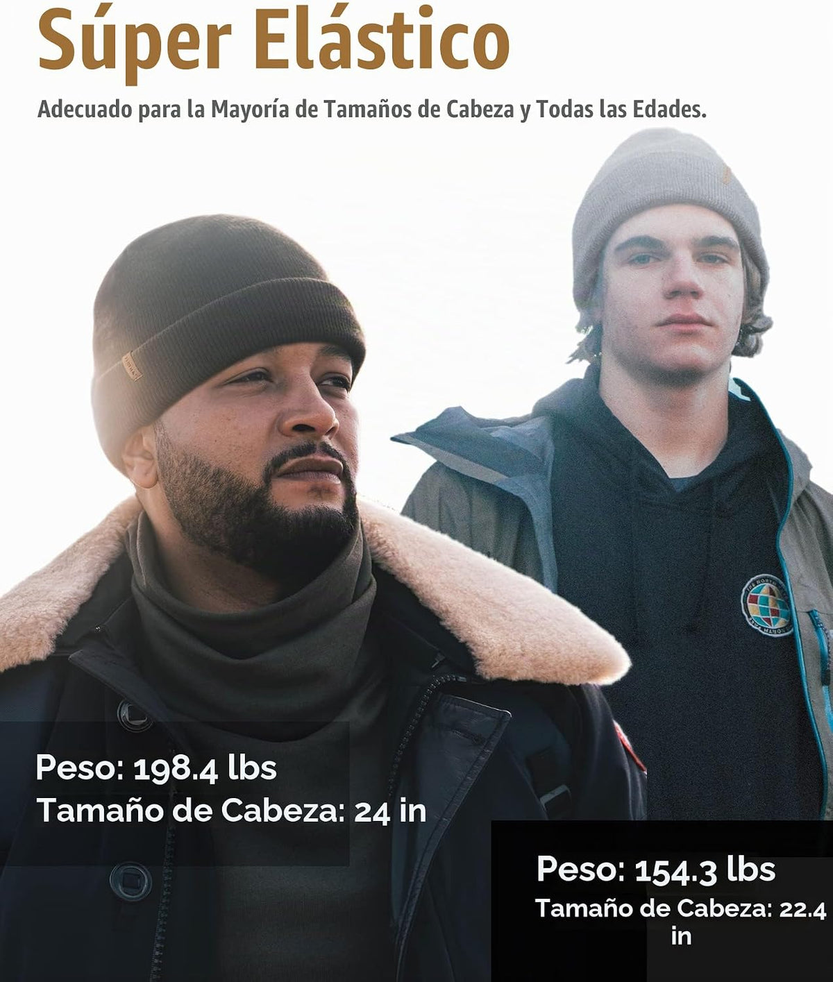 FURTALK Gorro para Hombres y Mujeres con Puños Tejido Grueso Unisex...