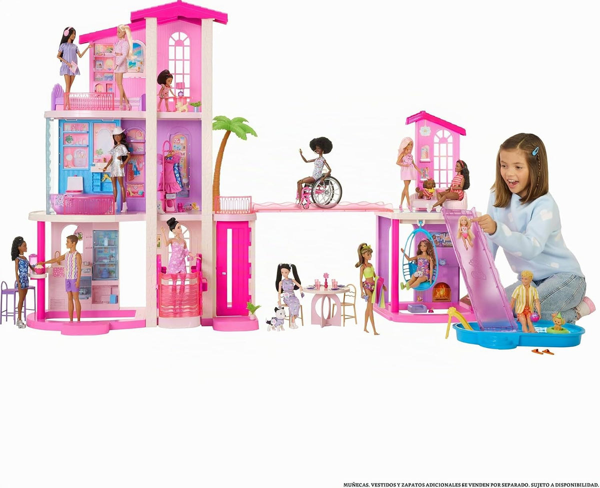 Barbie Casa de muñecas Dreamhouse | 43" de alto, ascensor, 9 ár...
