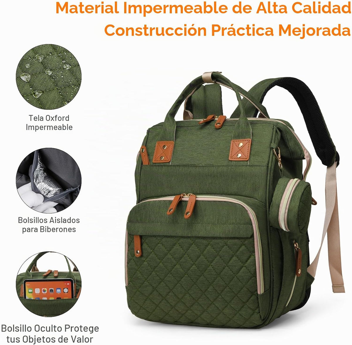Bolsa de pañales con cambiador, mochila para bebé con cambiador ple...