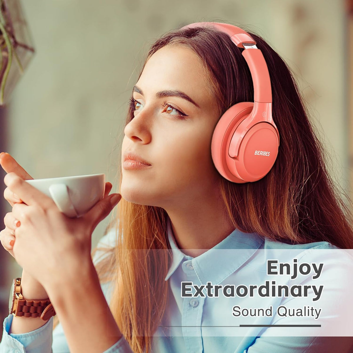 BERIBES - Auriculares Bluetooth sobre la oreja inalámbricos HiFi es...