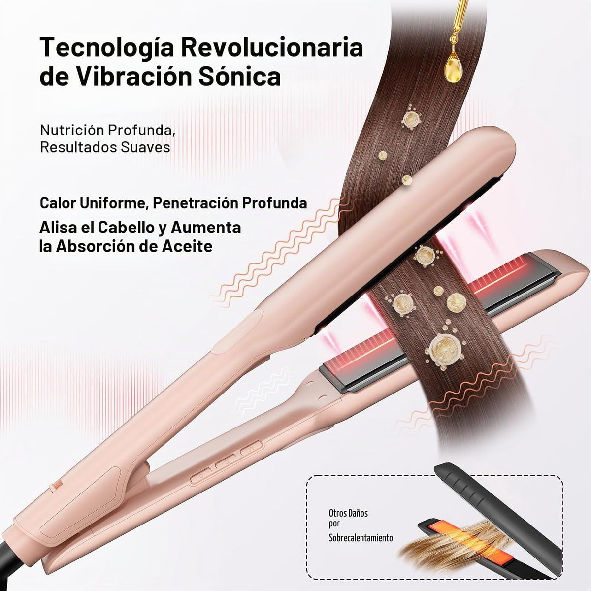 Plancha de pelo de cerámica de 1.75 "para mujeres, plancha plan...