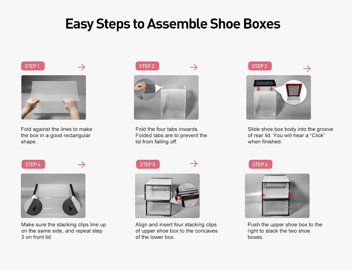 Kuject Cajas de almacenamiento de zapatos grandes, 12 unidades | Es...