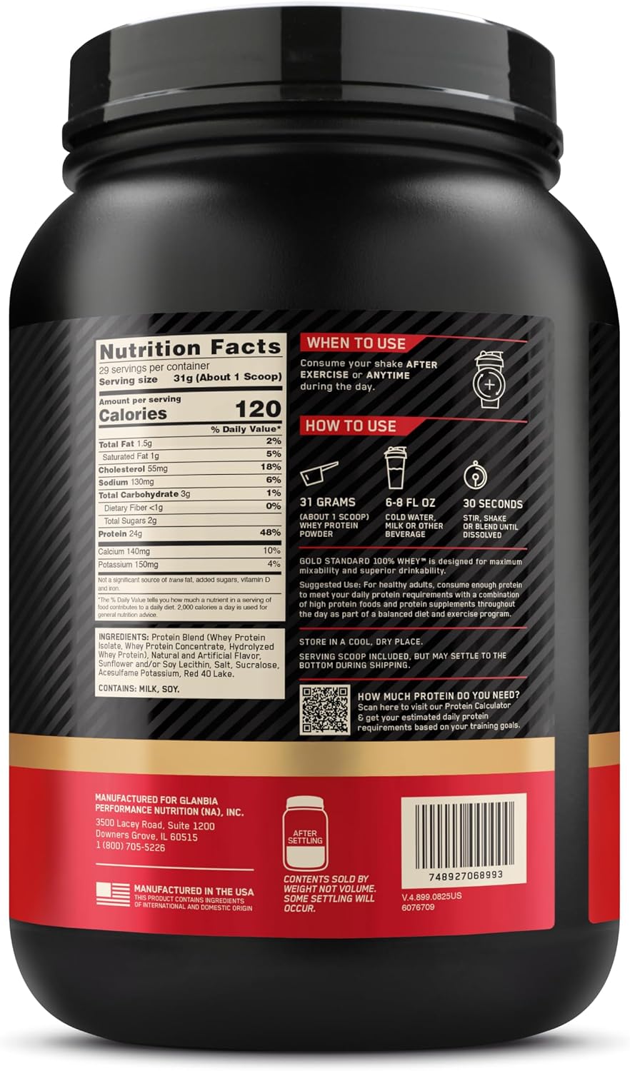 Optimum Nutrition Gold Standard - Proteína de suero en polvo | 0.85...