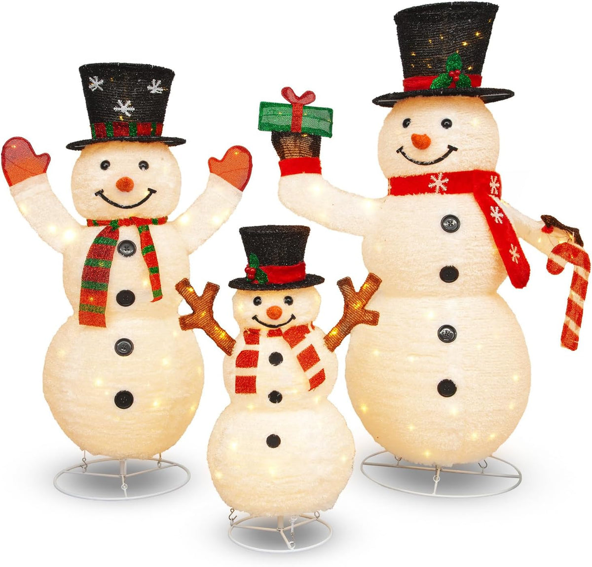 Arborvigro Juego familiar de muñeco de nieve 3D plegable de 3.7 pie...