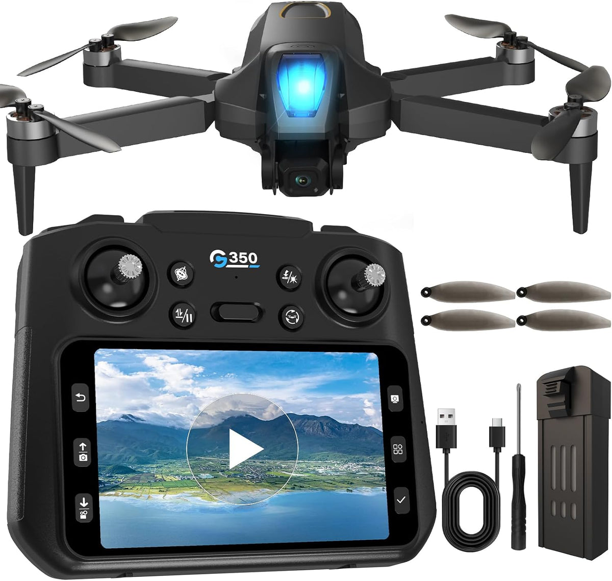 Drones con motor sin escobillas, dron con cámara HD, LCD RC Quadcop...