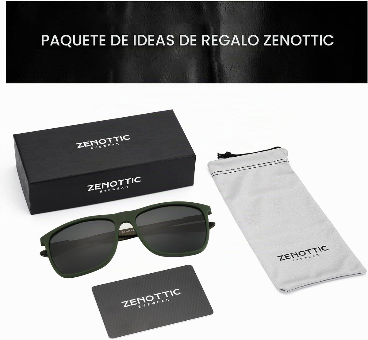 ZENOTTIC Gafas de sol polarizadas cuadradas para hombre, ultraliger...