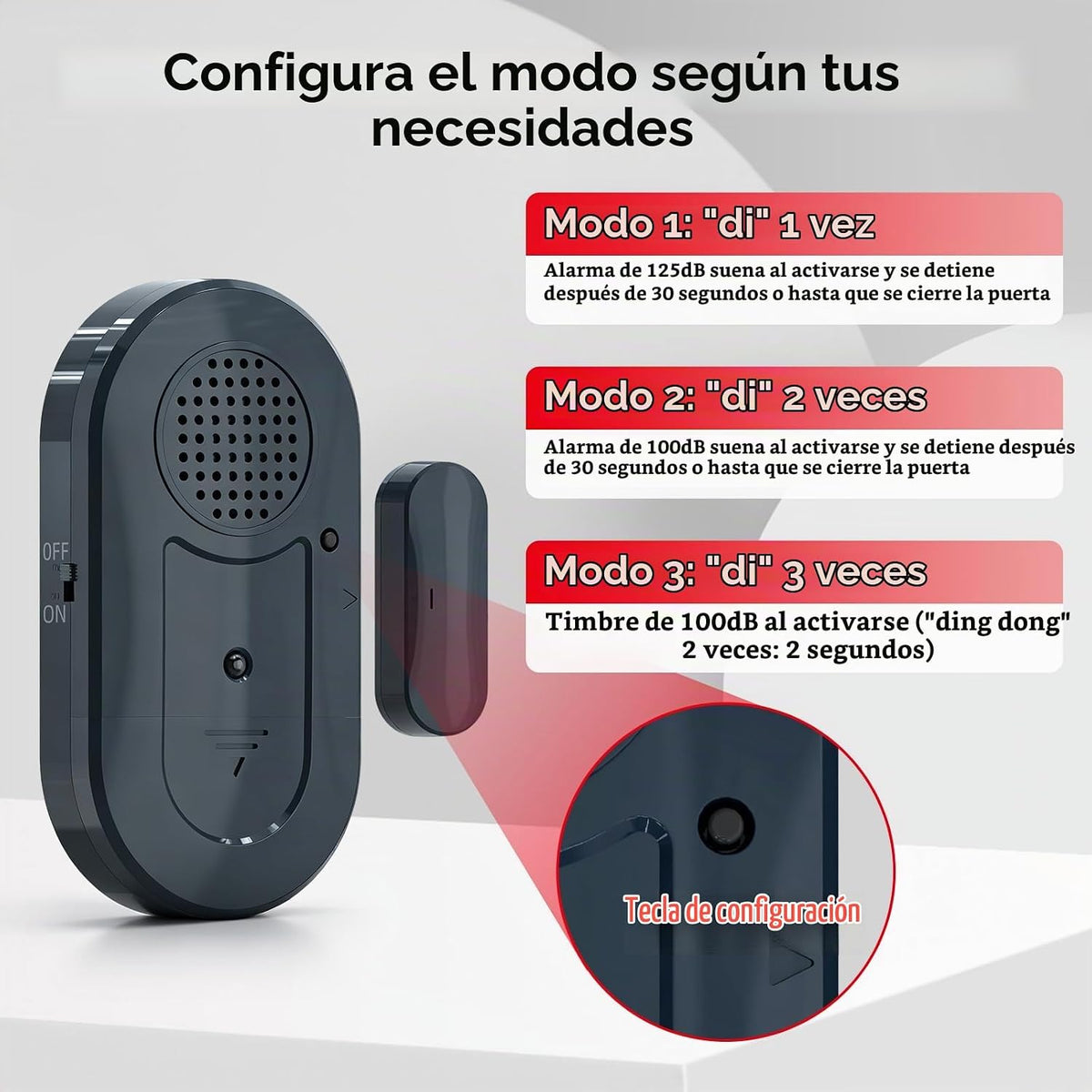 Sanjie Alarmas de puerta cuando se abre, sensores de alarma de vent...