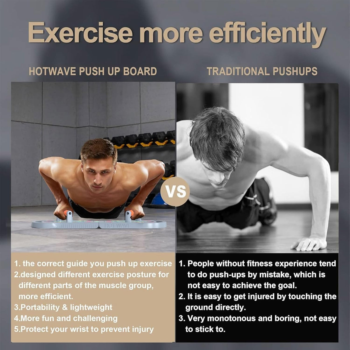Tabla de flexiones HOTWAVE, tabla de flexiones portátil, barra de f...