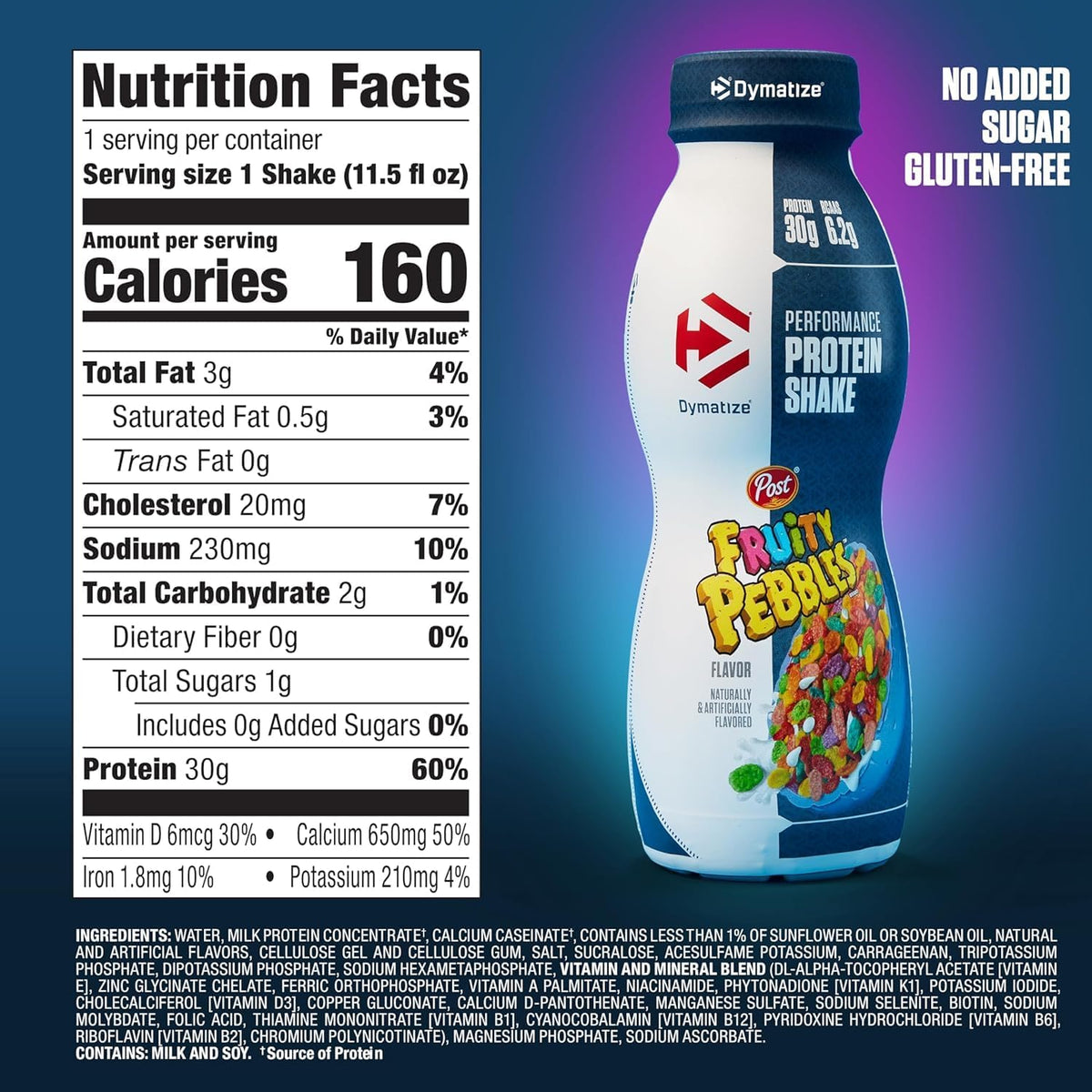 Paquete de batido de proteínas Dymatize Performance, guijarros frut...