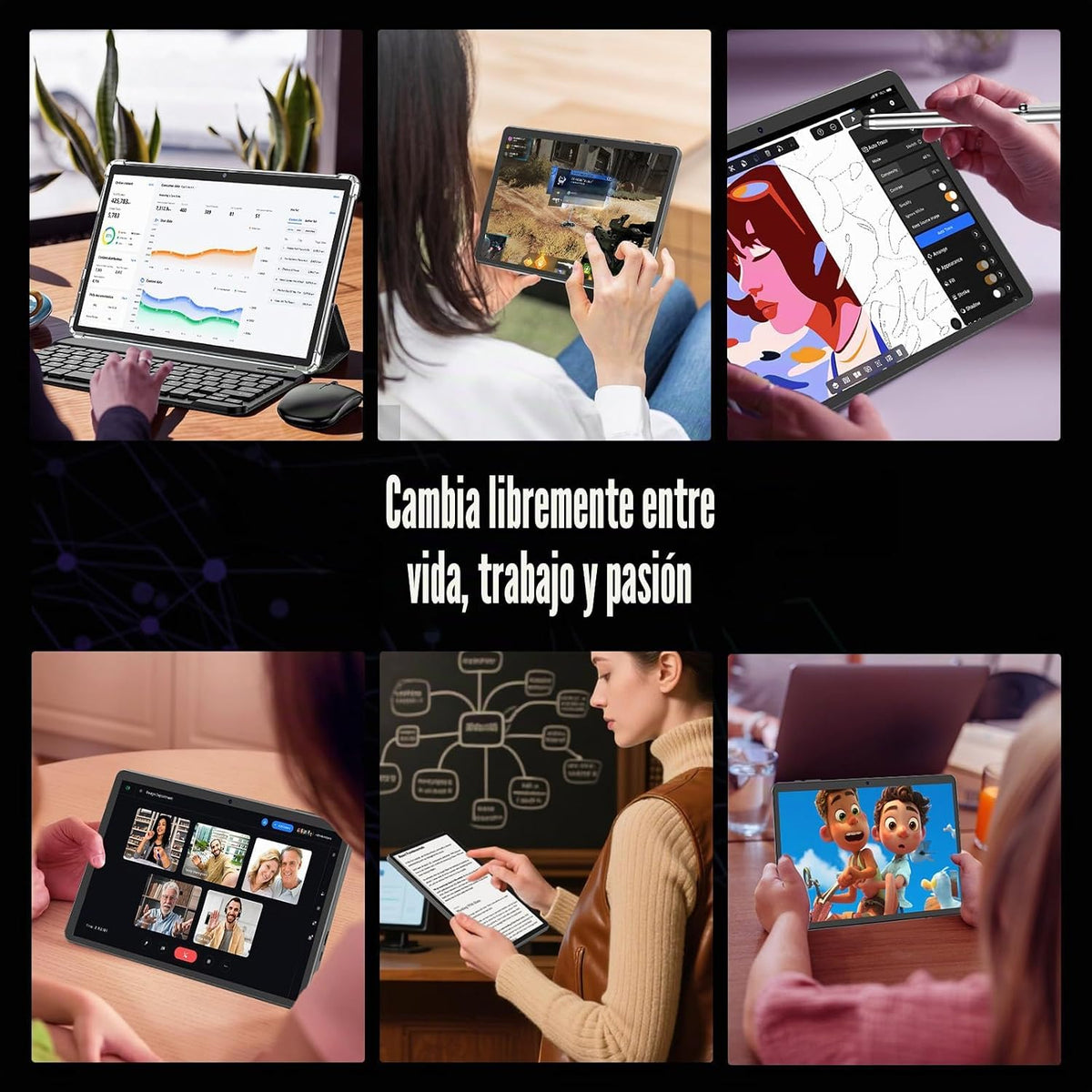2026 Android 16 Tablet con teclado - Tableta electrónica de 10 pulg...