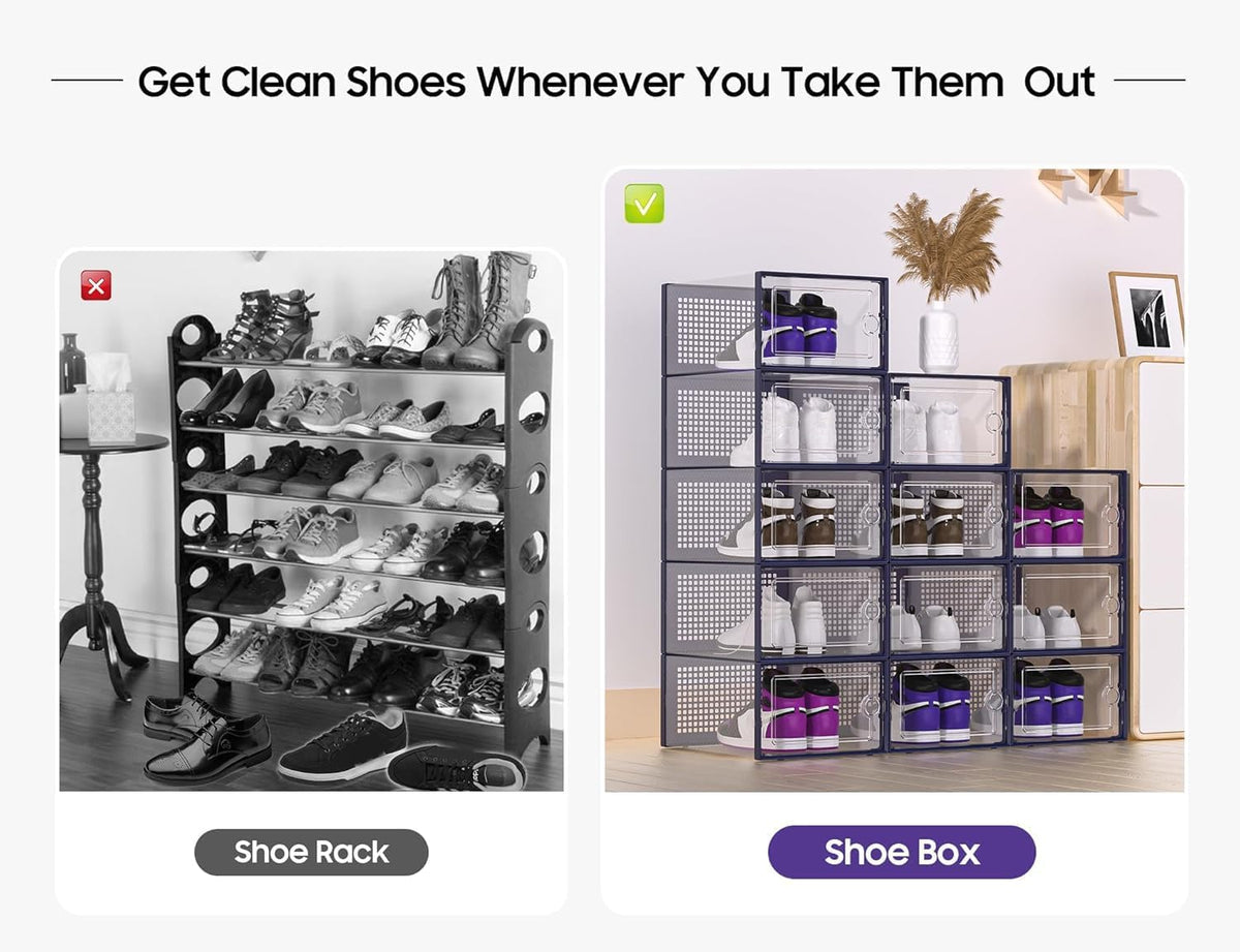 Kuject Cajas de almacenamiento de zapatos grandes, 12 unidades | Es...
