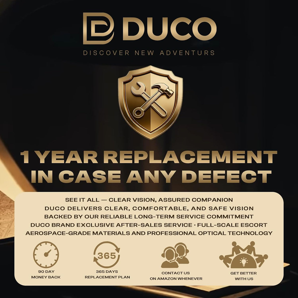 DUCO - Gafas de sol polarizadas para hombre, para deportes, pesca,...
