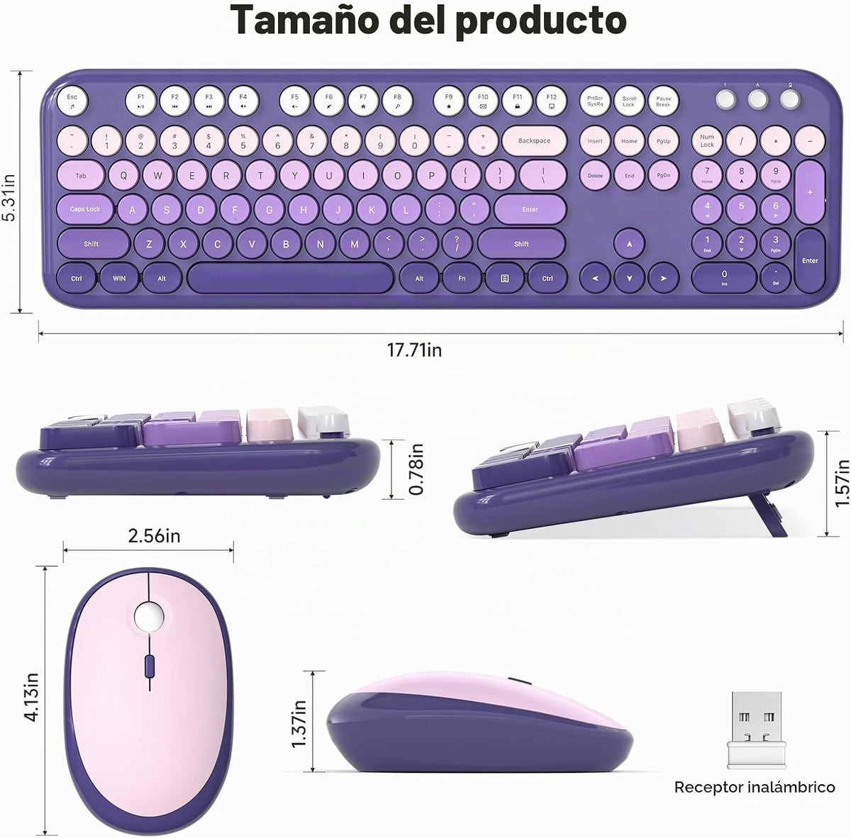MOFII Combo de teclado y mouse inalámbricos, juego de teclado y mou...