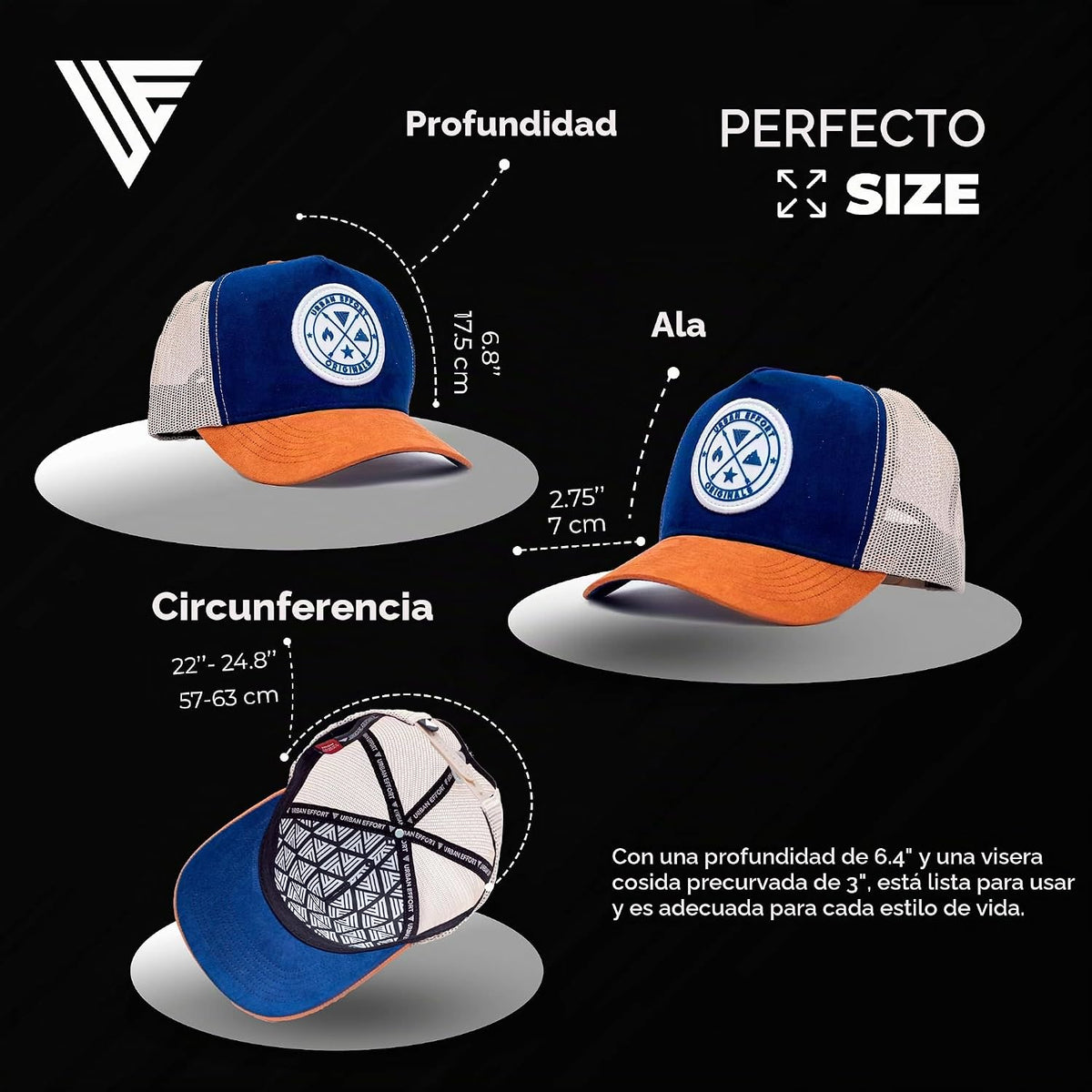 Urban Effort Trucker Hat para hombre – Gorra de béisbol con parte t...