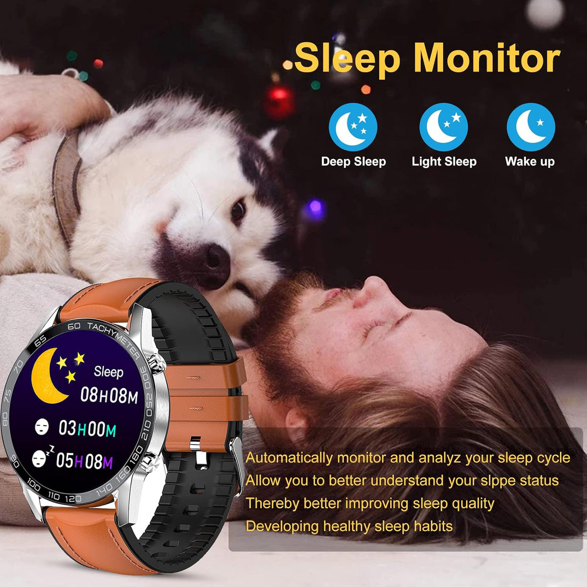 FILIEKEU Reloj inteligente para hombre para Android iOS, llamadas B...