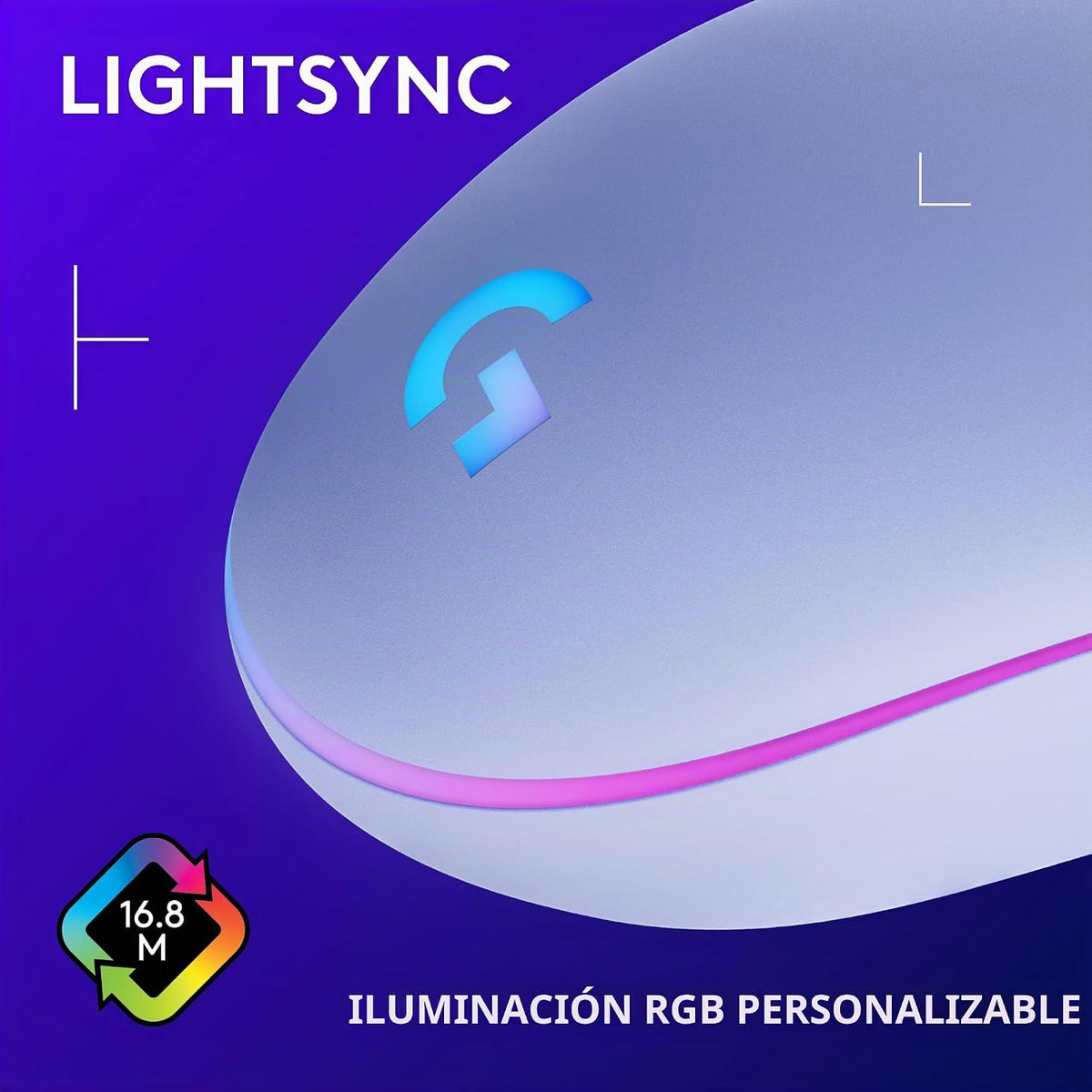 Logitech G203 Wired Gaming Mouse - Lilac | LIGHTSYNC RGB, memoria i...