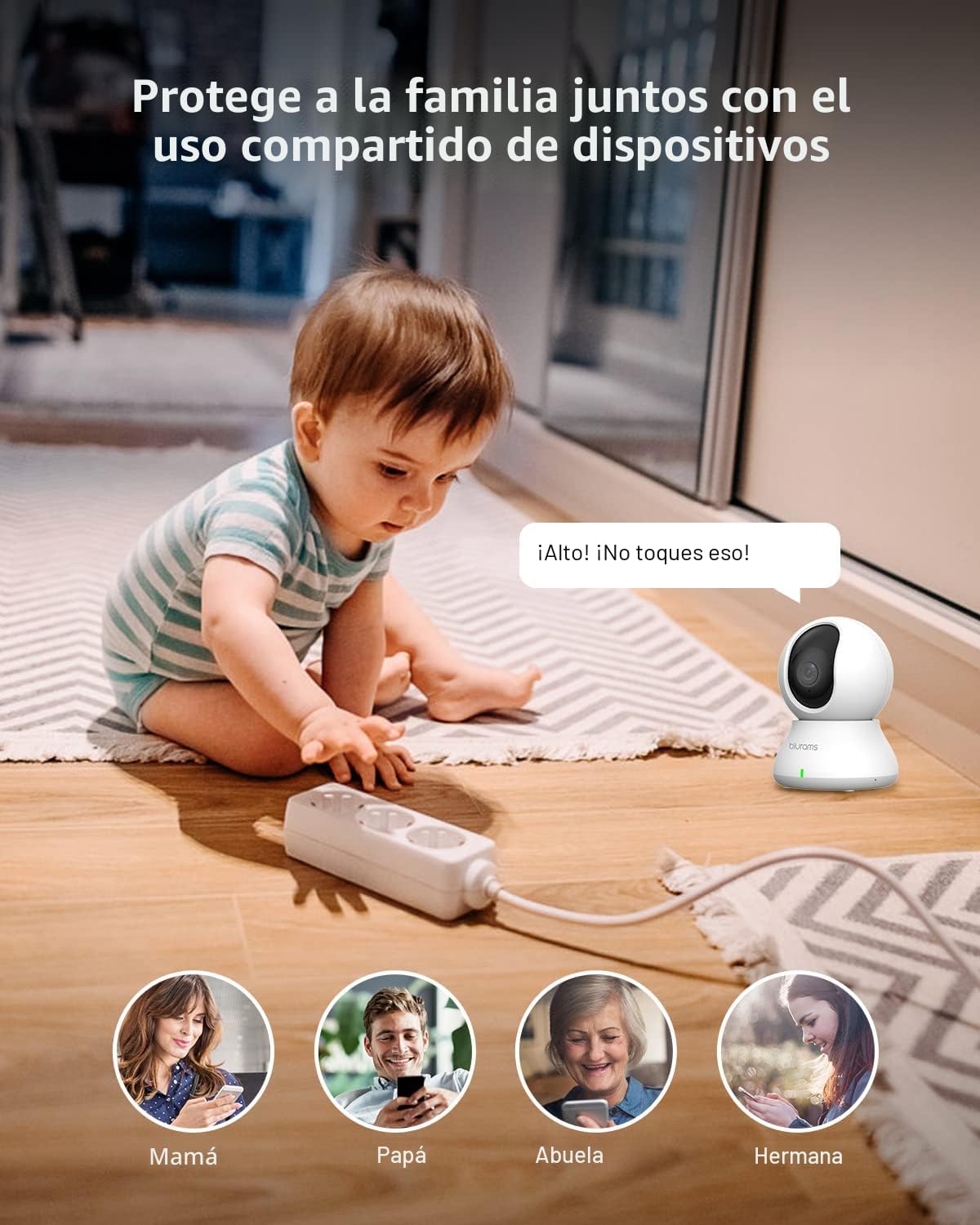 Blurams Cámara de seguridad 2K, cámara para perros con monitor de b...