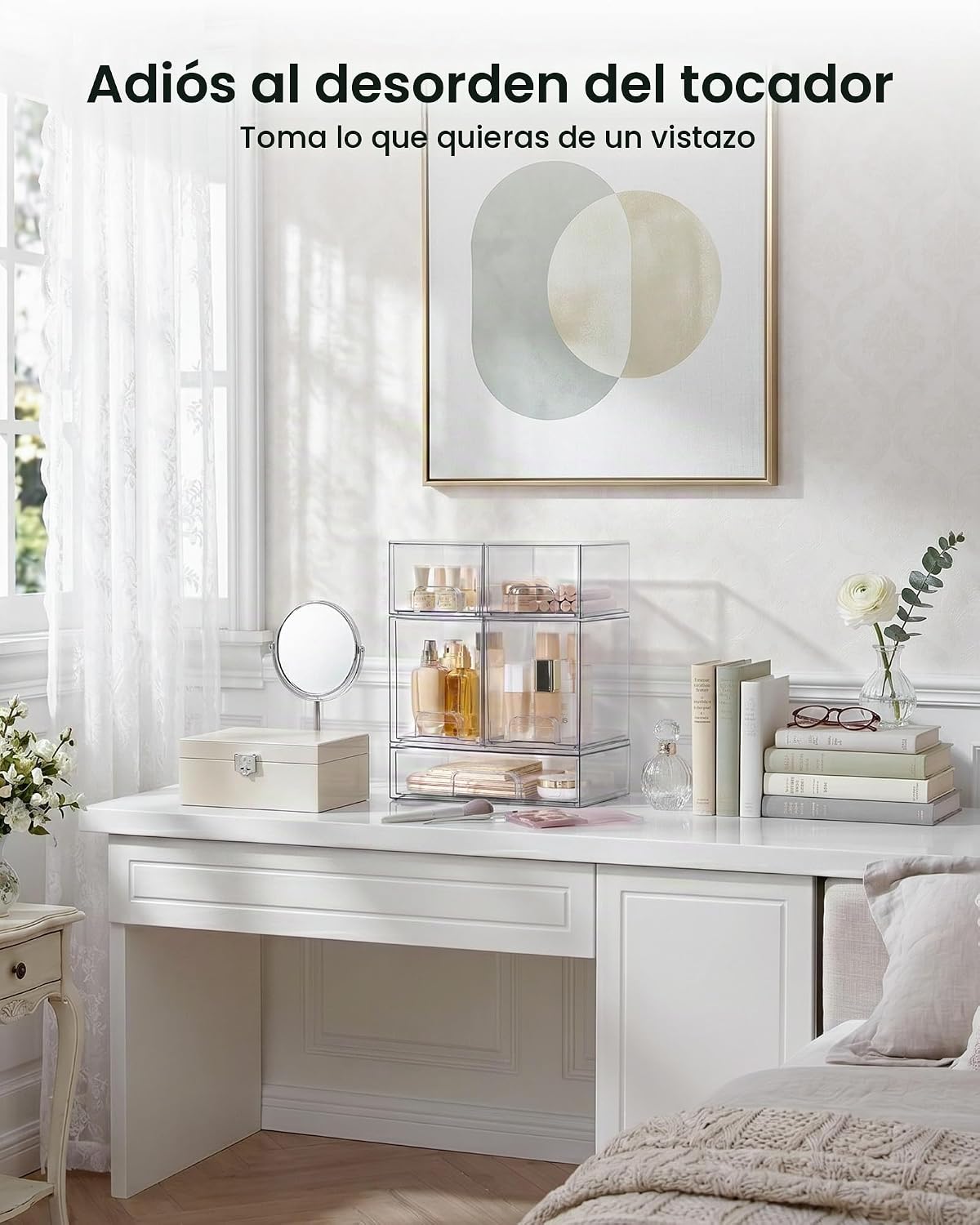 Vtopmart Juego de 5 cajones de almacenamiento apilables transparent...