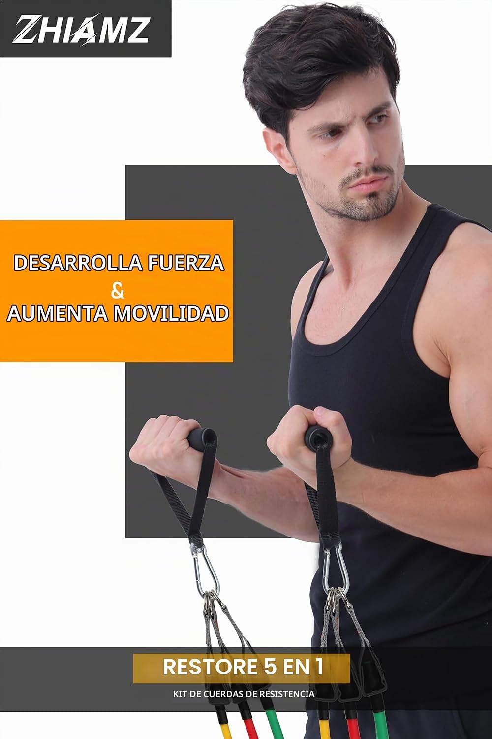 Bandas de Resistencia con Asas, Bandas de Ejercicio con Asas, Ancla...
