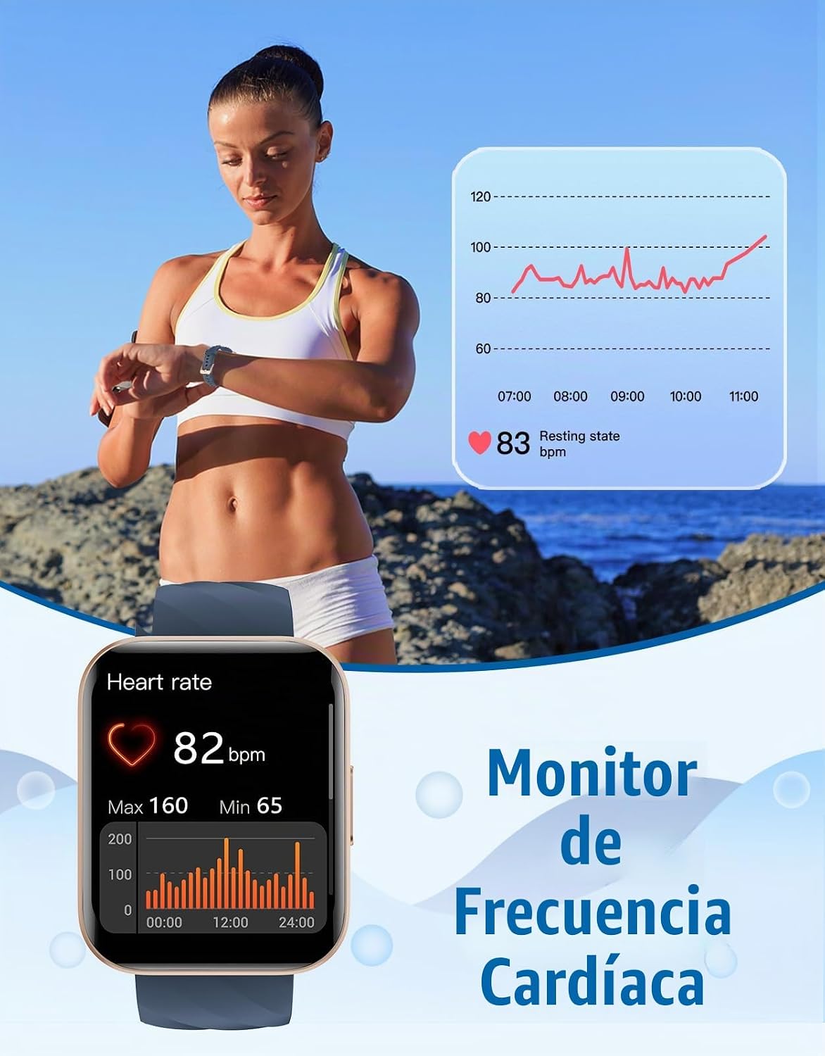RUIMEN Relojes inteligentes para mujer y hombre (Responder\/Realiza...