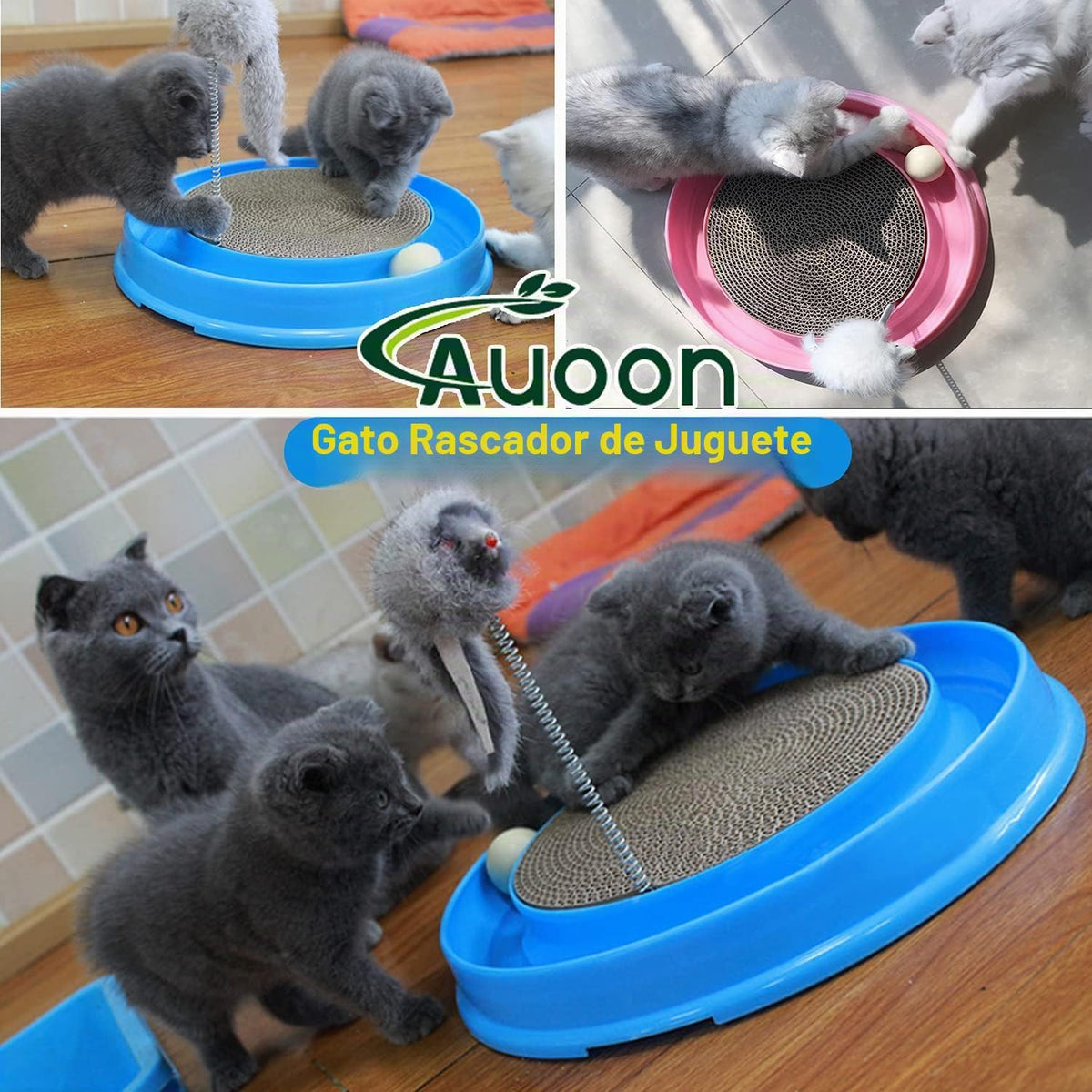 AUOON - Rascador de juguete para gatos y gatitos de interior, color...