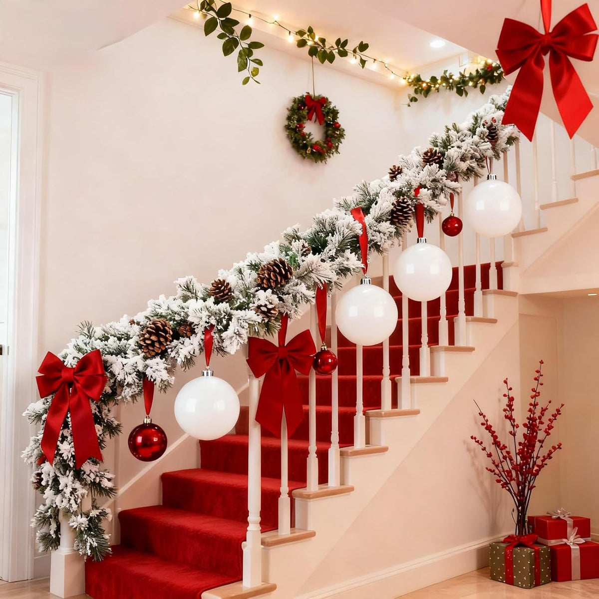 Zubebe 4 piezas Adornos de bola de Navidad extra grandes de 6'...