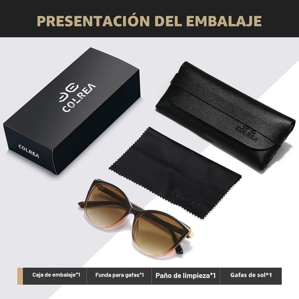 Colrea Gafas de Sol Modernas con Forma de Ojo de Gato para Mujer, E...