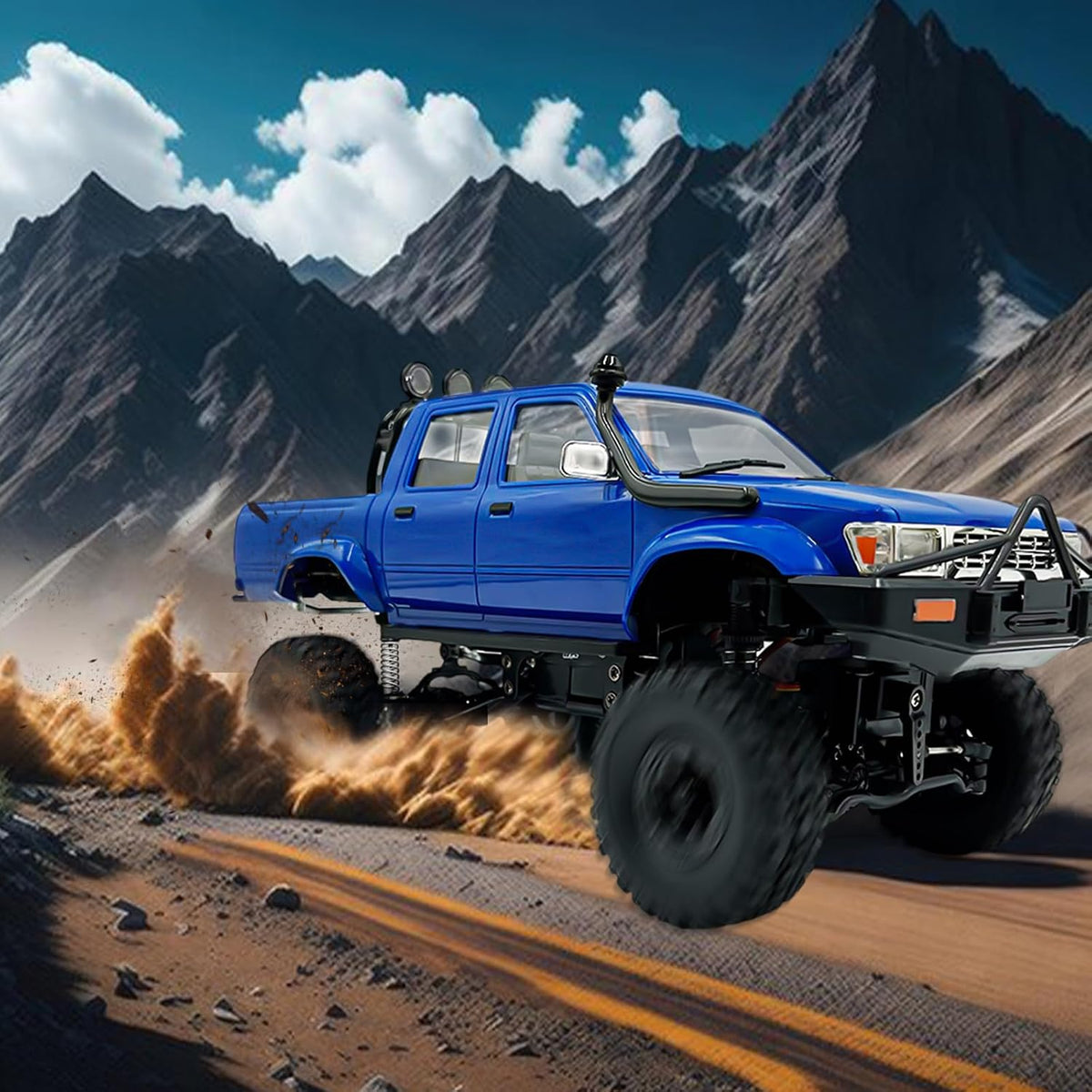 LEOSO WPL C64-1 1:16 4WD RC Rock Crawler con 3 baterías Azul | Cami...