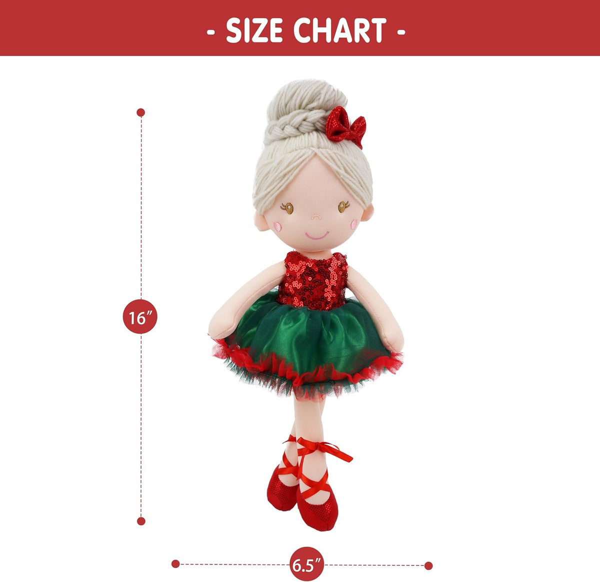 Muñeco de peluche Clara Christmas Ballerina de 16" de June Garden |...