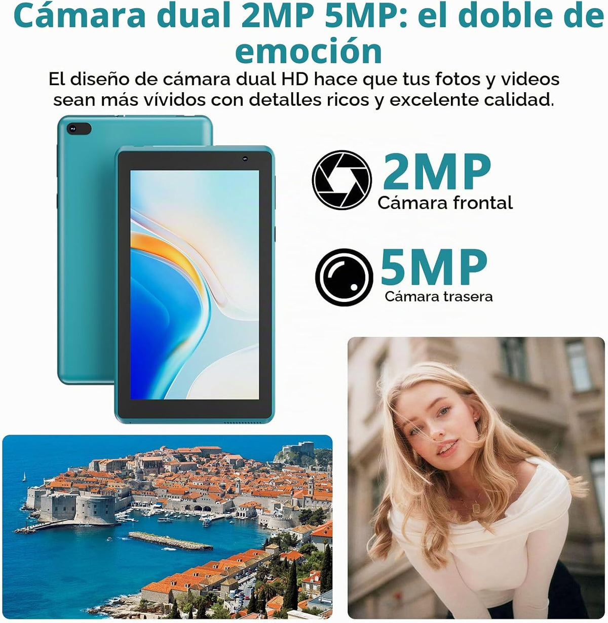 IWEGGO Tablet Android 14 con funda, 7 pulgadas 8 GB RAM+32 GB ROM\/...
