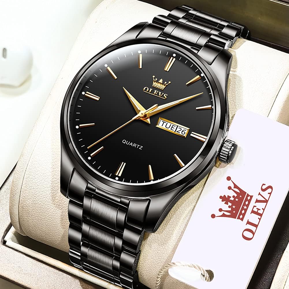 OLEVS Relojes para hombre Relojes de cronógrafo de fácil lectura lu...