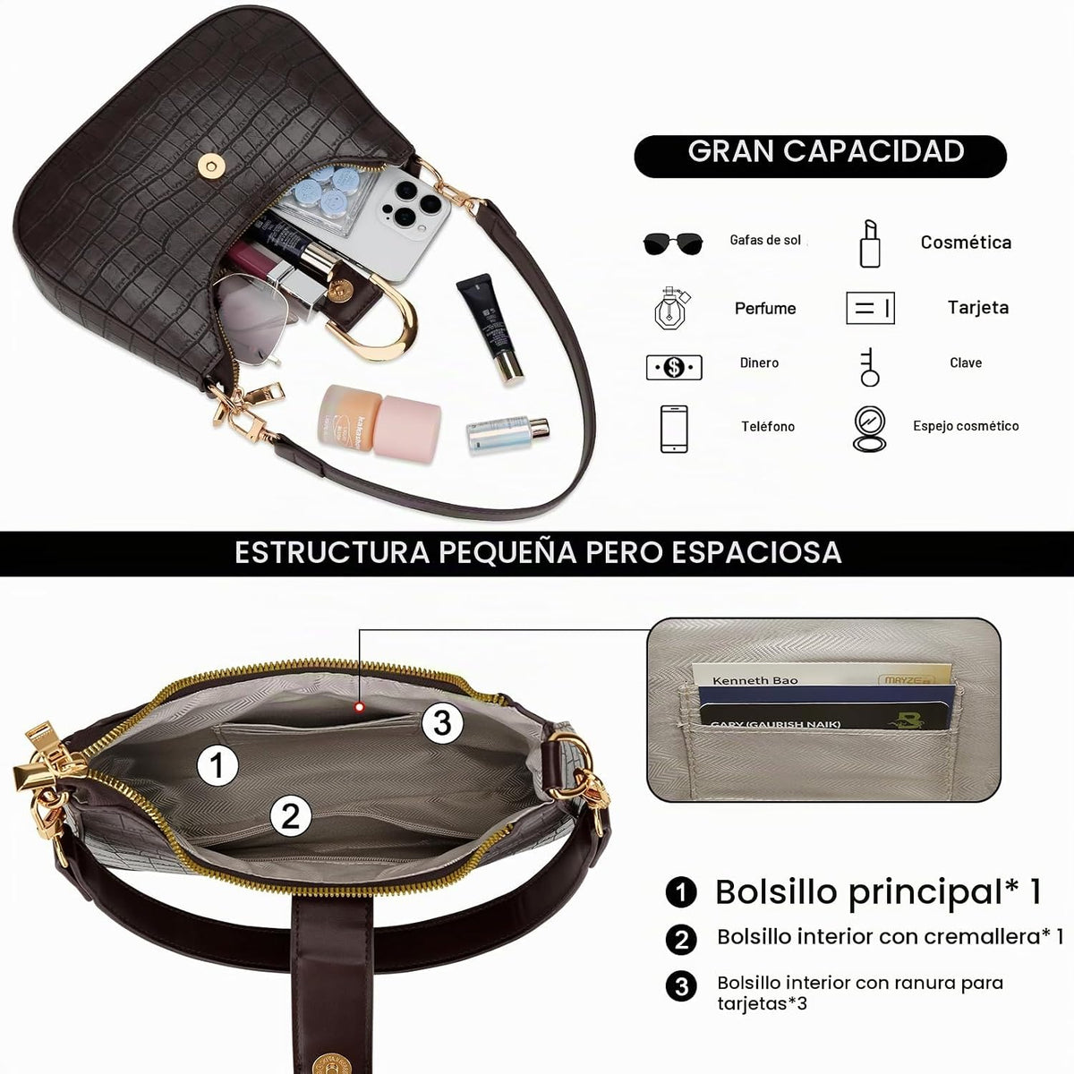 KKXIU Bolso de Hombro para Mujer Bolso de Moda para Todos los días...