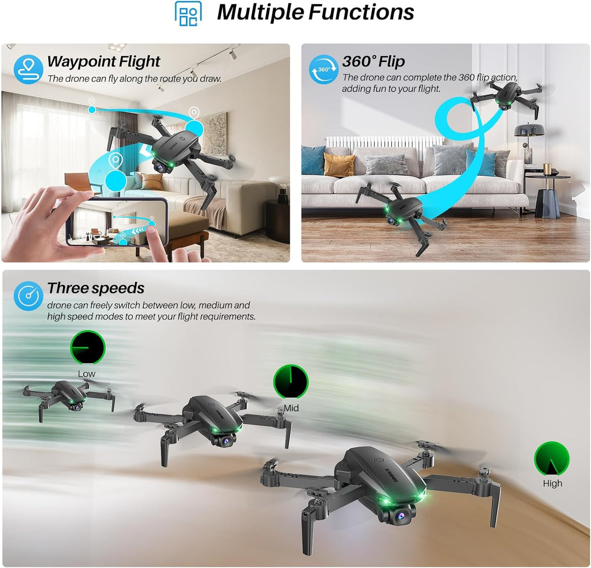 SIMREX Dron con cámara para niños principiantes y adultos \u2013 Cu...