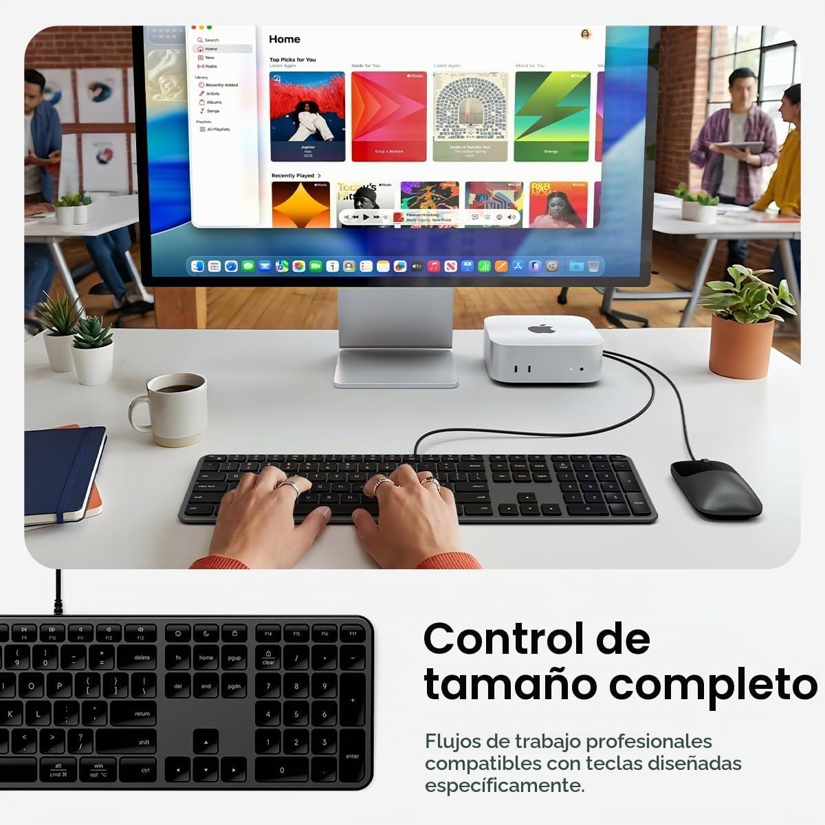 Satechi Teclado delgado LX3 con cable, conmutación de SO multiplata...