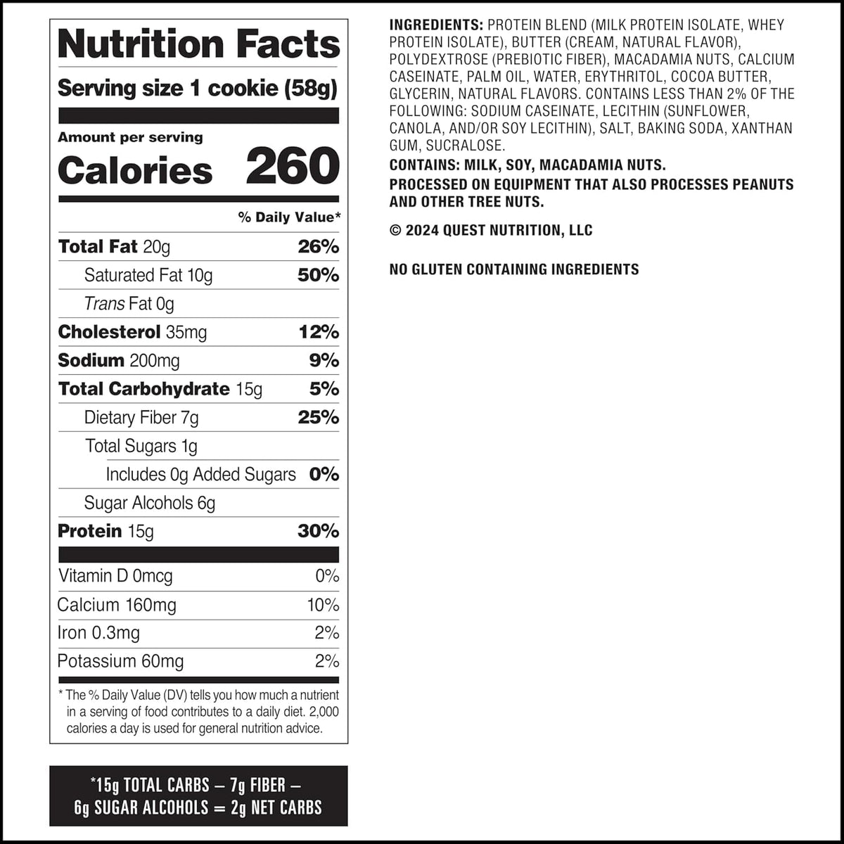 Quest Nutrition - Galletas de macadamia de chocolate blanco, 0.51 o...