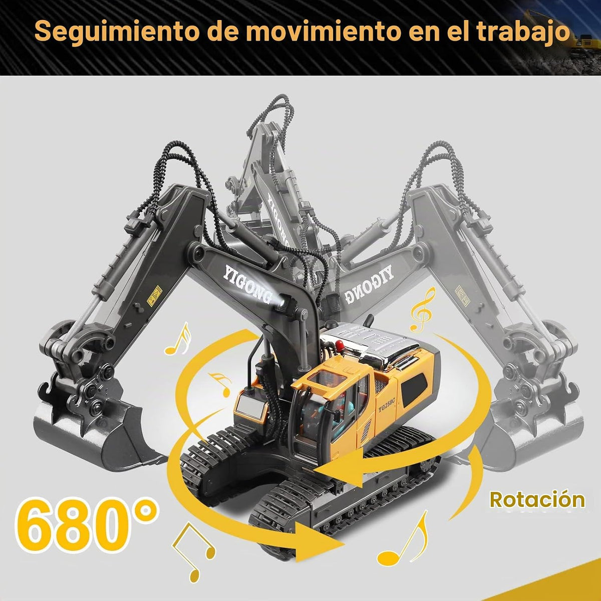 Dwi Dowellin Excavadora de control remoto juguetes para niños, exca...