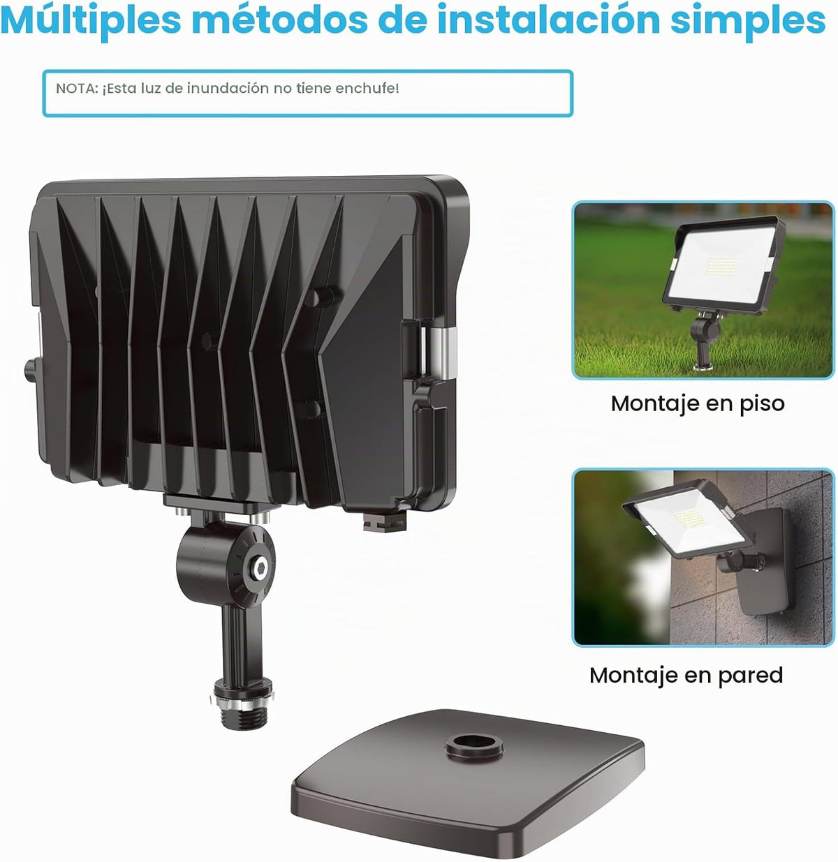 HYPERLITE Paquete de 2 luces LED de 50 W para exteriores con soport...