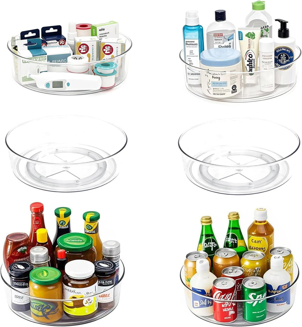 YCLADEC Paquete de 6 Lazy Susan Organizador Giratorio de 11.5 Pulga...