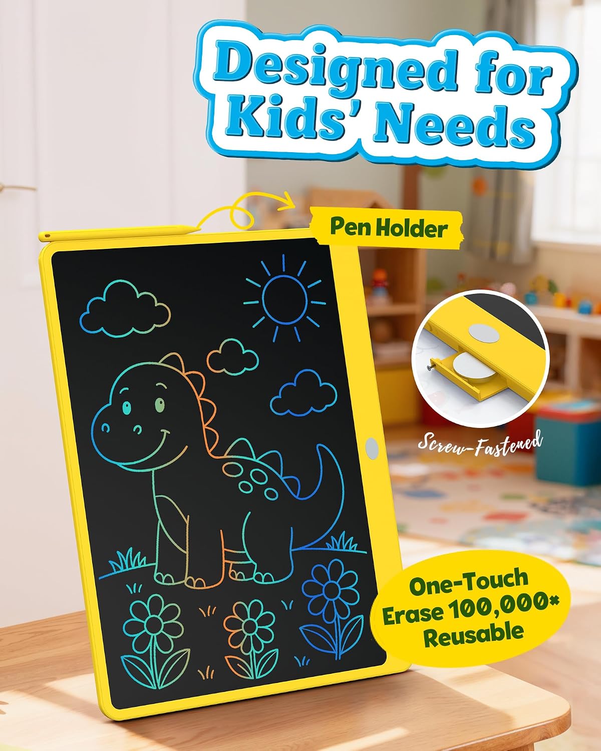 Bravokids Tableta de escritura LCD de 16 pulgadas para niños de 3 a...