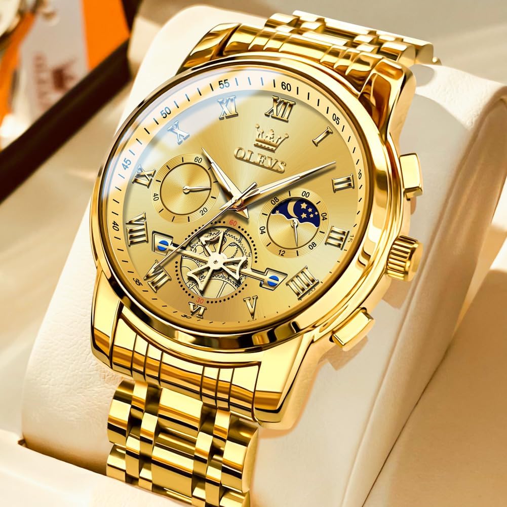 OLEVS Relojes para hombre, resistente al agua, de lujo, gran cara,...