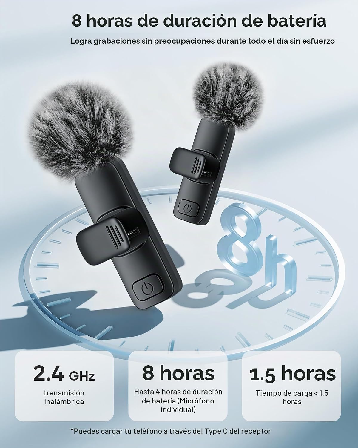 KUKIHO Micrófono Lavalier inalámbrico 3 en 1 para iPhone, iPad, And...