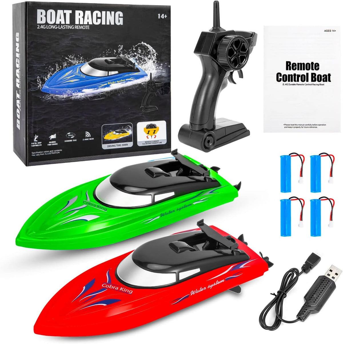 Lumiparty Paquete de 2 botes a control remoto, barcos de control re...
