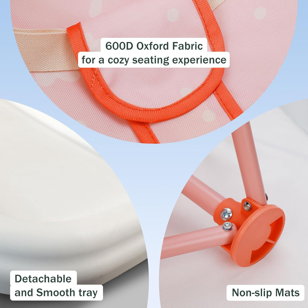 Tiny Marvels - Silla de bebé, silla alta portátil para viajes y pla...