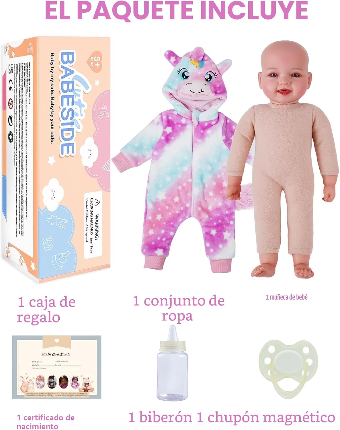 BABESIDE Muñecas de bebé, 17 pulgadas, grande, realista, lindo, sua...