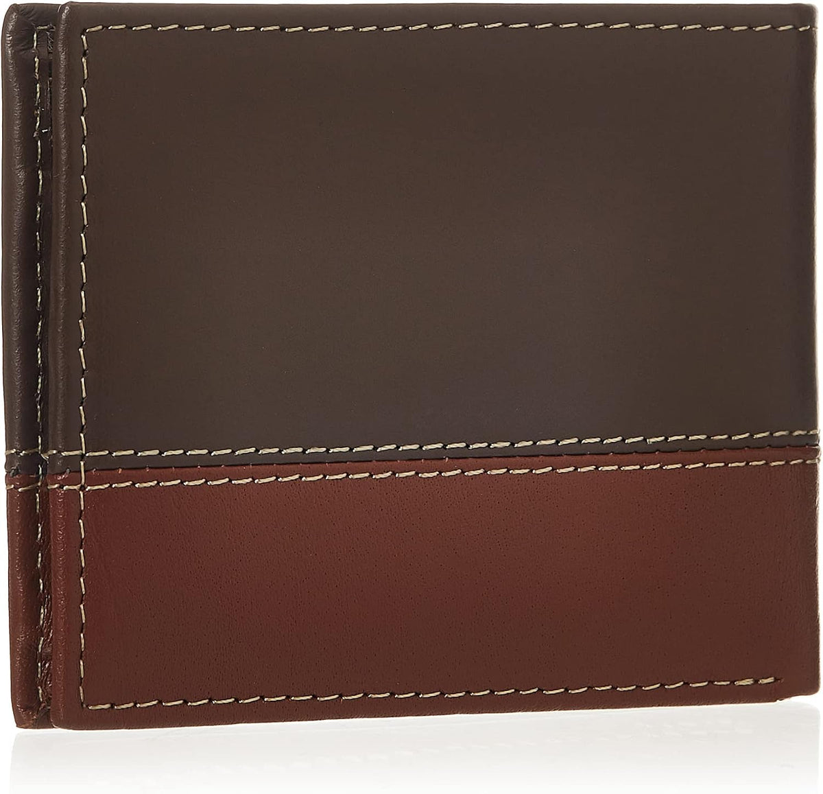 Timberland Billetera plegable de cuero para hombre, color marrón\/c...