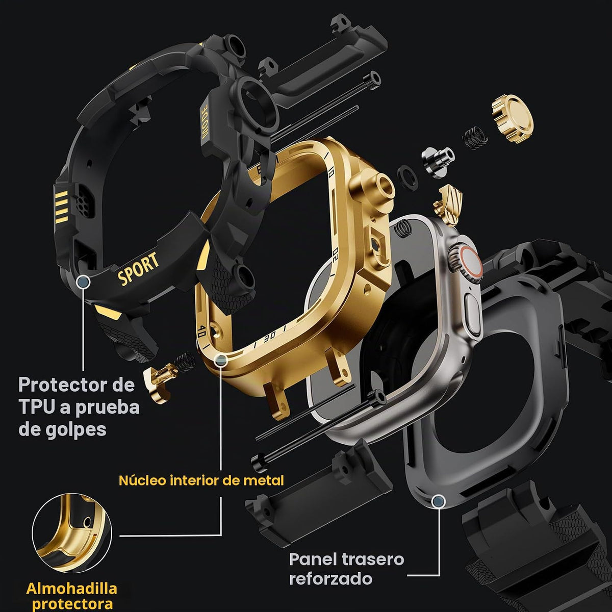 DABAOZA Funda resistente con correa táctica para hombre, compatible...