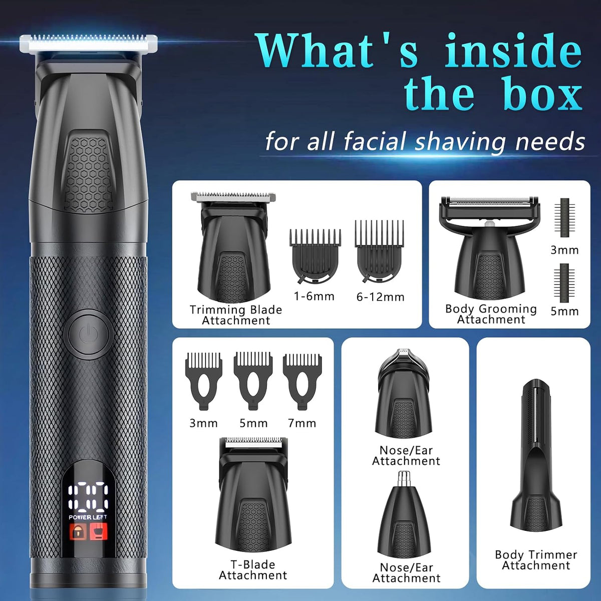 Bomxin Manscape - Cortadora de cuerpo y barba para hombres, imperme...